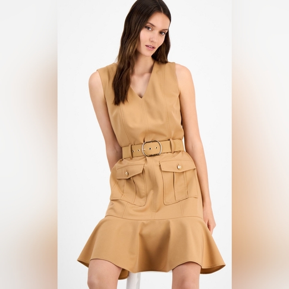 Tahari ASL Women's Belted Sleeveless Fit & Flare Dress Size 10 NWT $159 - Picture 2 of 8